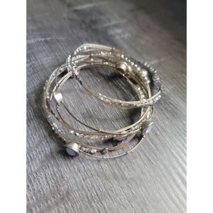 6 Bendy Bangles Gold and Silver Bangle Set